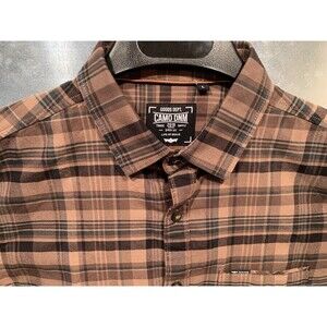 Camo DNM Italy Wear  100% Cotton Brown/Green Plaid Button Up Single Pocket L